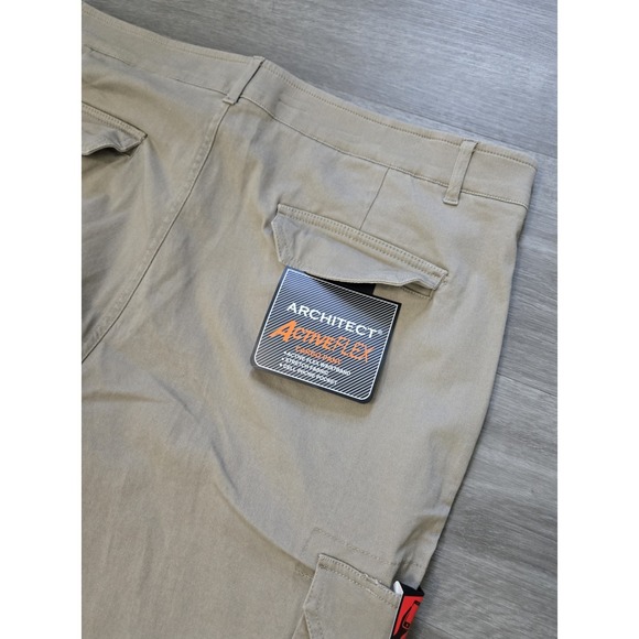 NEW Architect Active Flex Straight Leg Cargo Pants Men's 40x30 Beige Flat Front - Picture 6 of 13